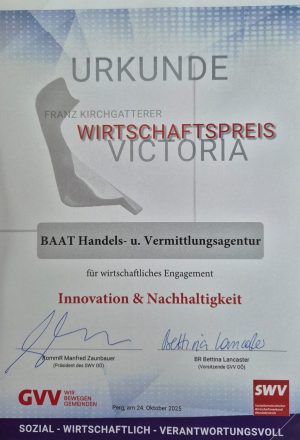 URKUNDE - Wirtschaftspreis